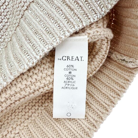 THE GREAT. The Varsity Cardigan Gold Shimmer 0|XS - Picture 6 of 11